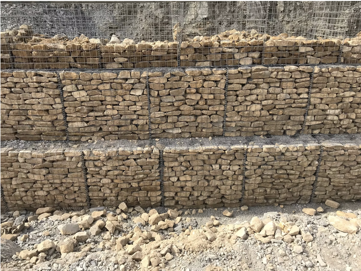 Buff gabion stone, Yorkshire, Doncaster